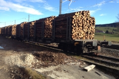 wagons chargés bois papier ITALIE